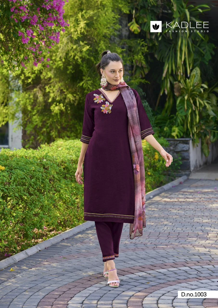Kadlee Nazakat Viscose Weaving Wholesale Readymade Salwar Suit Catalog — Wholesale Salwar Suits, Kadlee Fashion Studio wholesale from Surat - Gallery Image 4